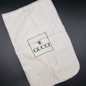 White and Green Felted Gucci Dust Bag